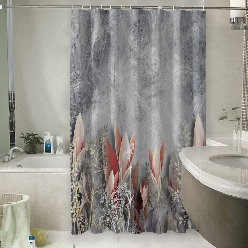 3D штора в ванную комнату «Коралловые соцветия» вид 6