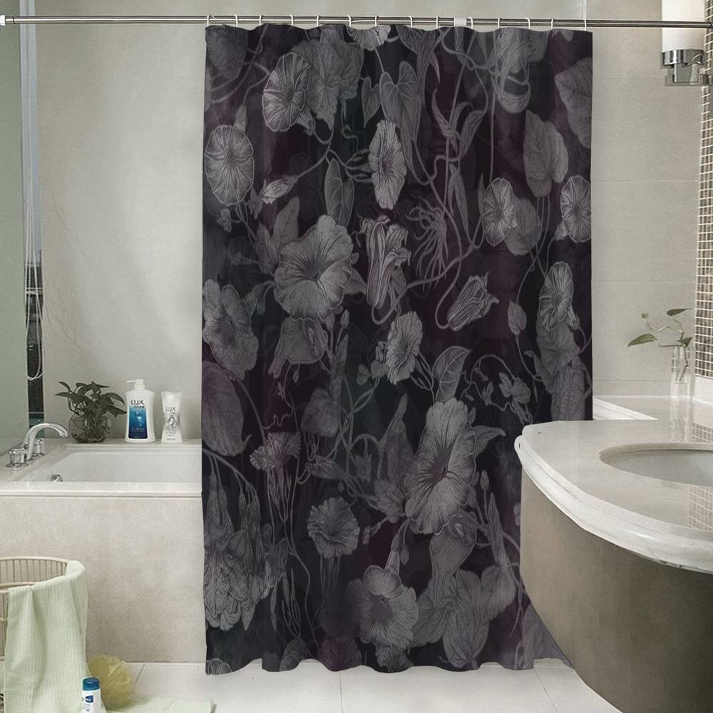 3D штора для ванной «Тёмно-вишнёвая шаль» вид 6