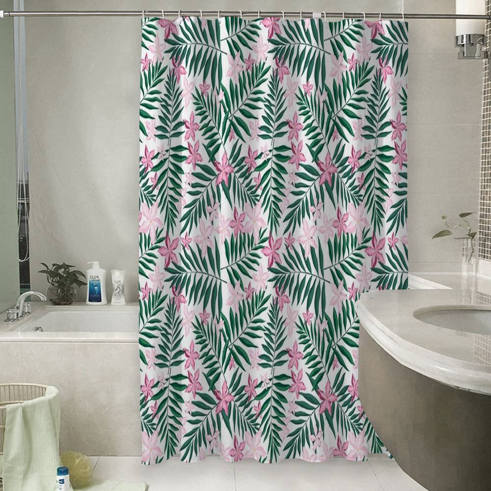 3D шторка для ванны «Нежность в тропическом саду» вид 6