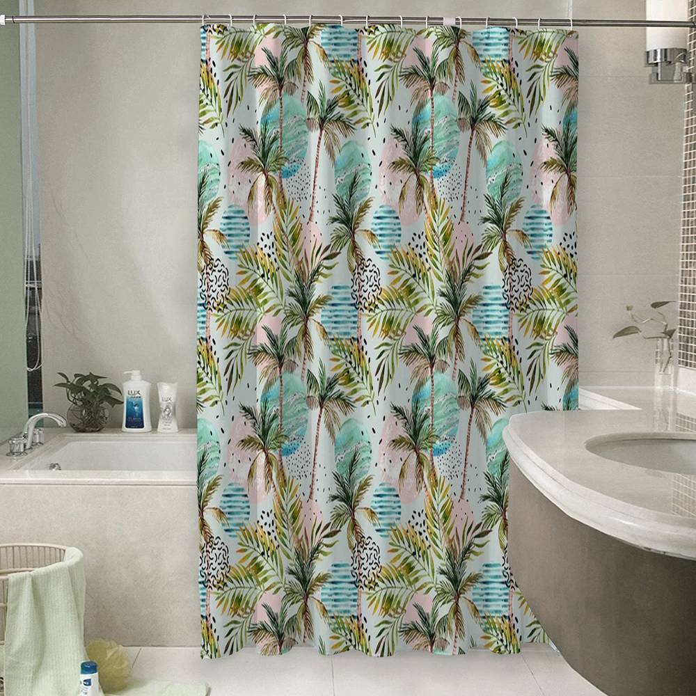 3D шторка для ванной «Тропическое наслаждение» вид 6