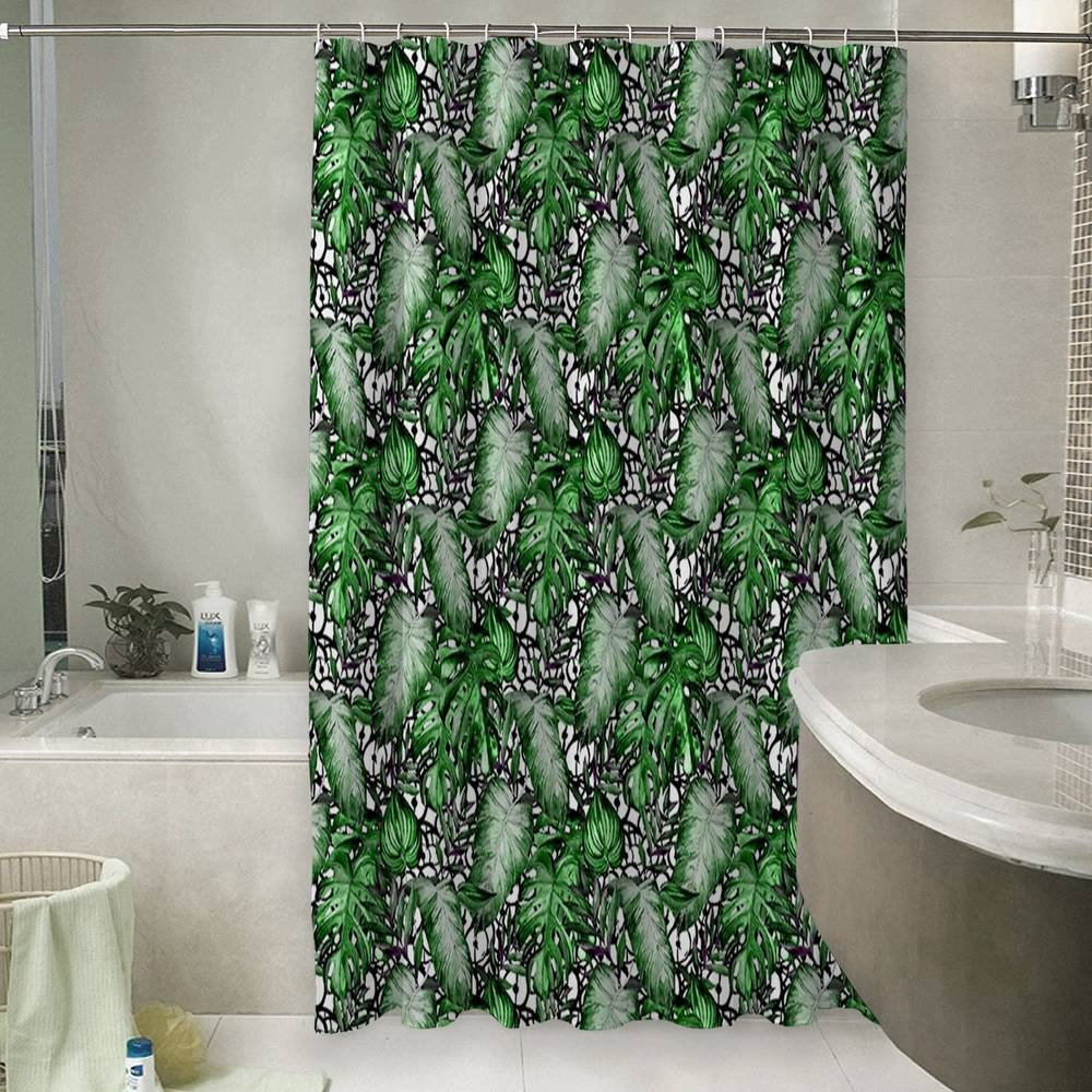 3D штора для ванной «Тропический микс» вид 6