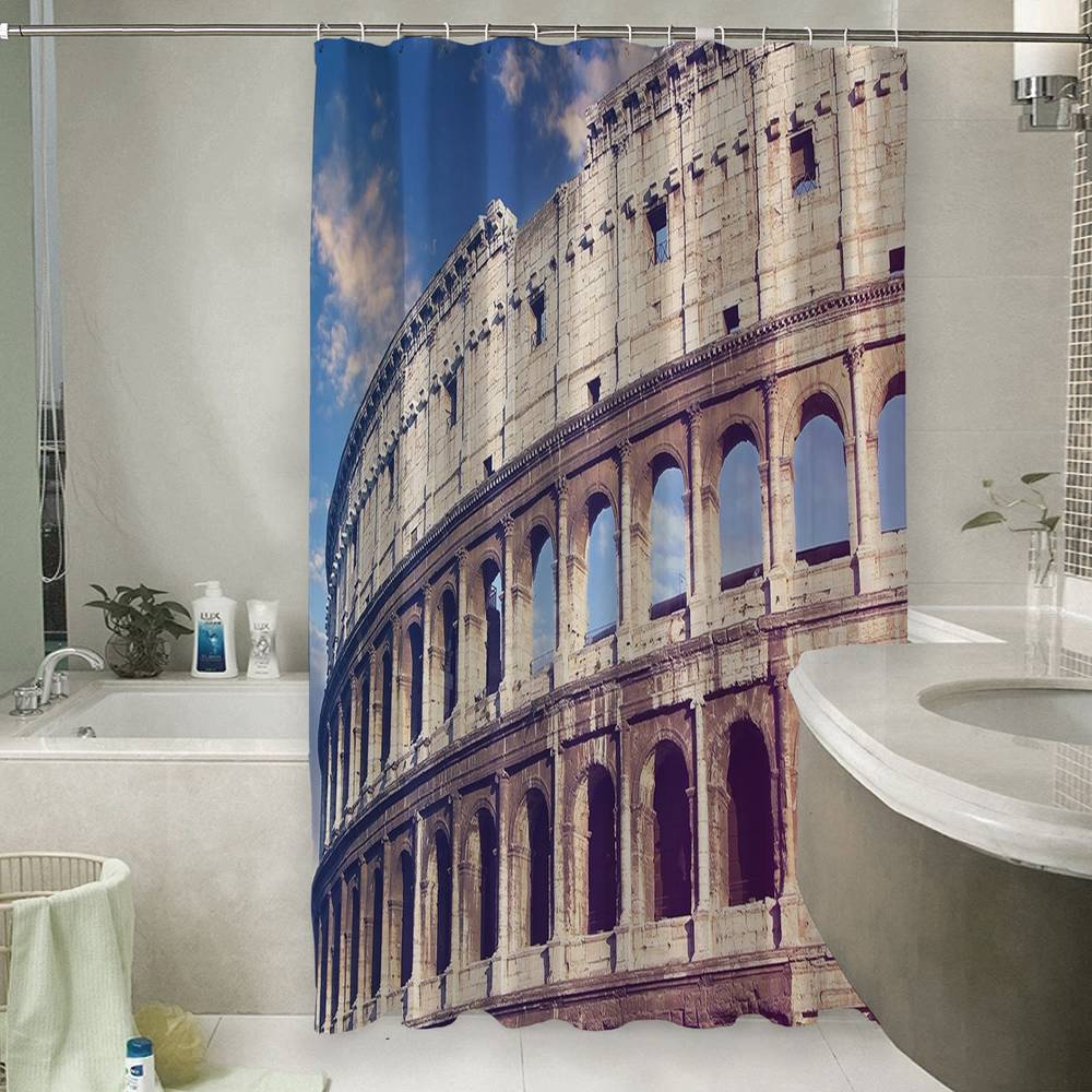 3D фото занавеска для ванной «Колизей» вид 6