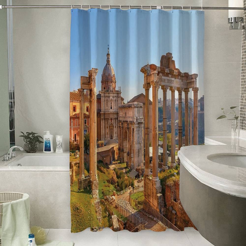 3D шторка для ванной «Древняя Италия» вид 6