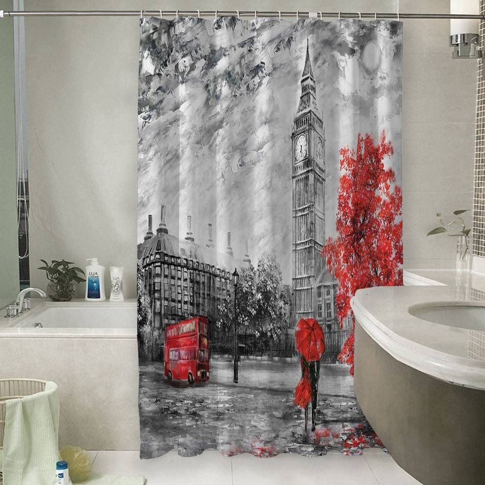 3D шторка для ванны «Картина Лондона» вид 6
