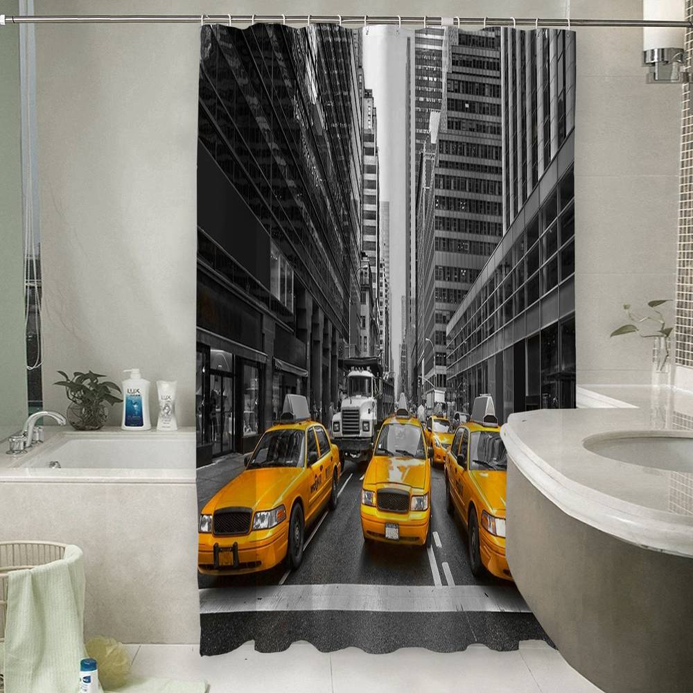 3D шторка для ванны «Такси Нью-Йорка» вид 6