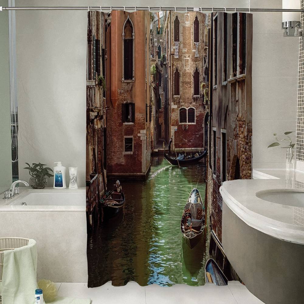 3D занавеска для ванной «Канал в Венеции» вид 6