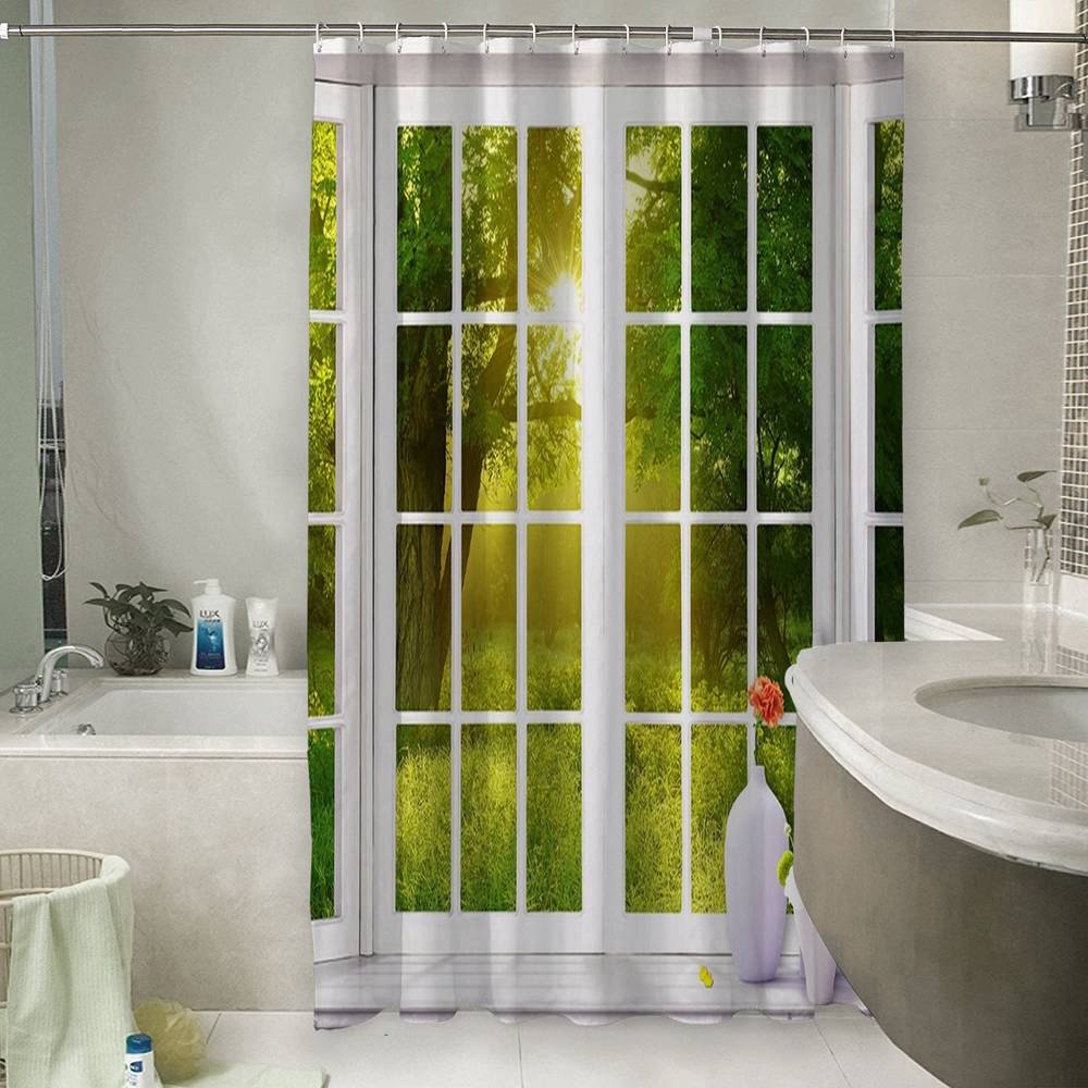 3D занавеска для ванной «Панорамное окно» вид 6