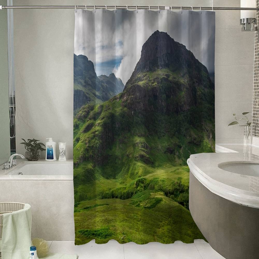 Занавеска для ванной «Зеленая гора» вид 6