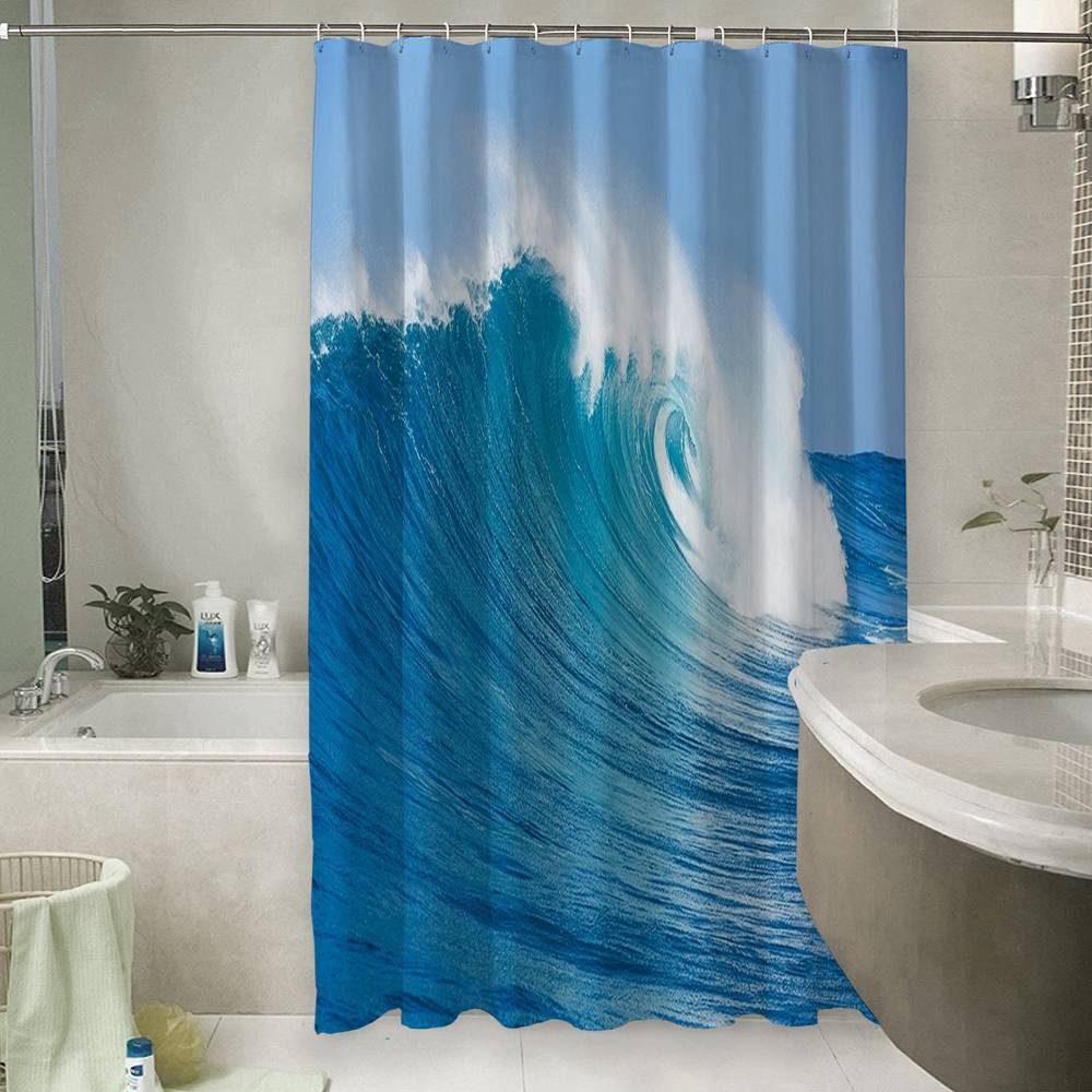 3D занавеска в ванную комнату «Море» вид 6