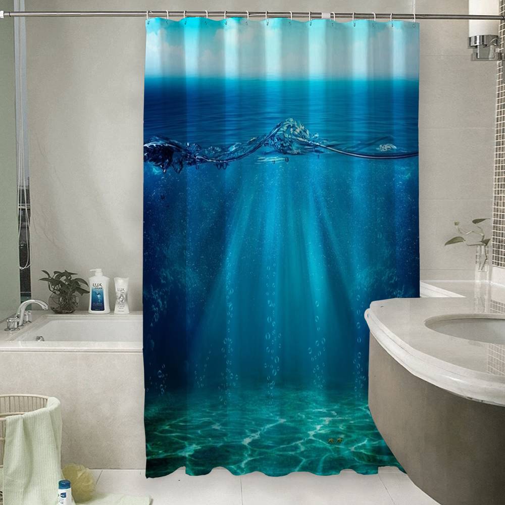 3D фото занавеска для ванной «Морской пейзаж» вид 6