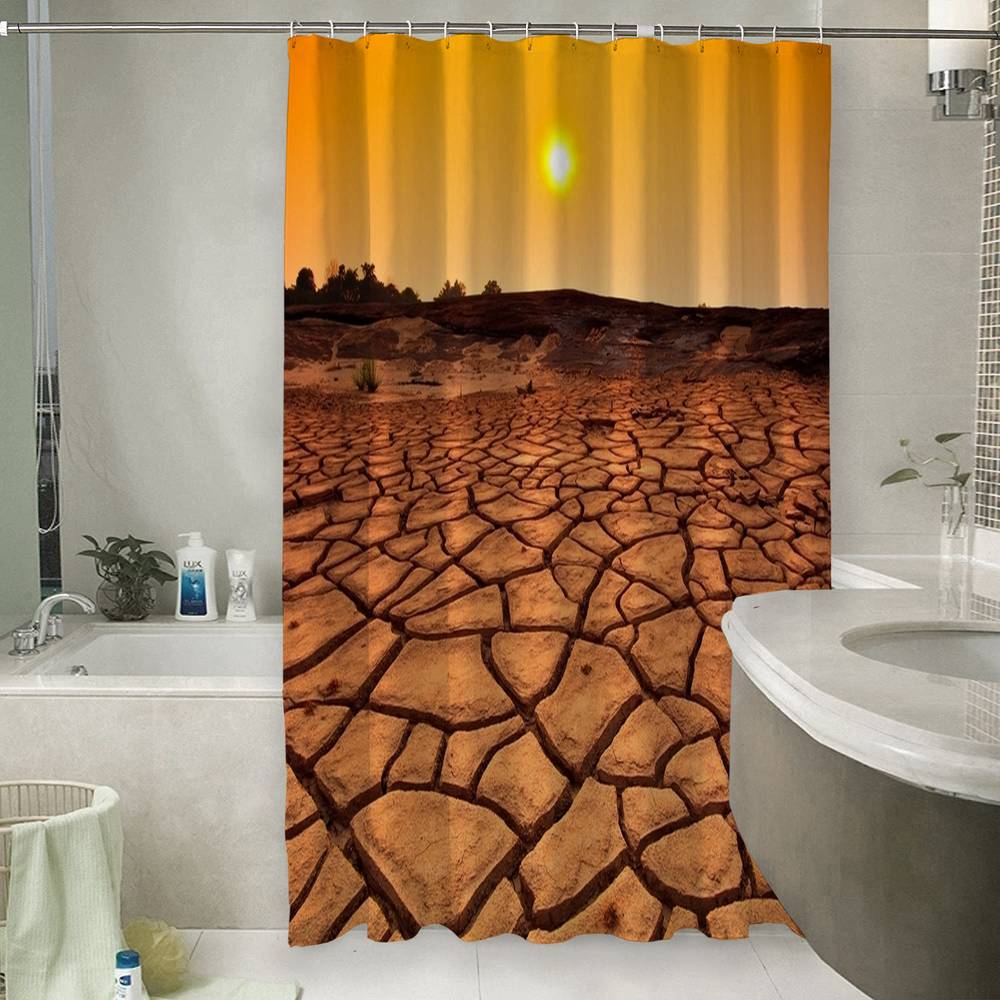 3D фото занавеска для ванной «Засушливая пустыня» вид 6