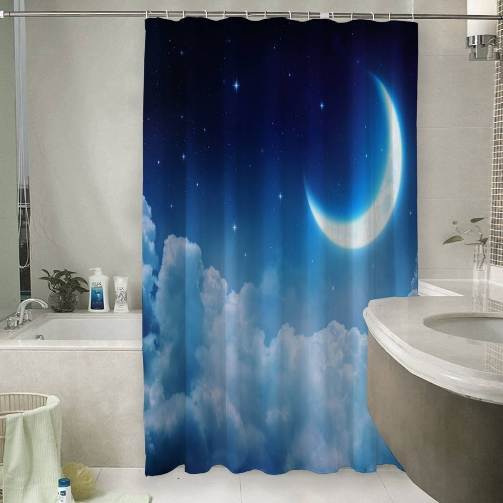 3D занавеска для ванной «Ночная луна» вид 6