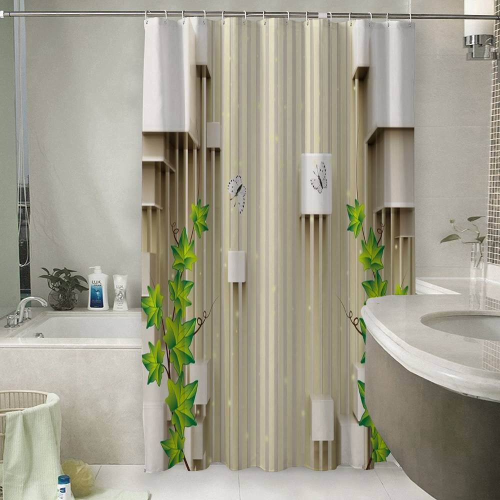 3D штора в ванную комнату «Объемные кубы» вид 6