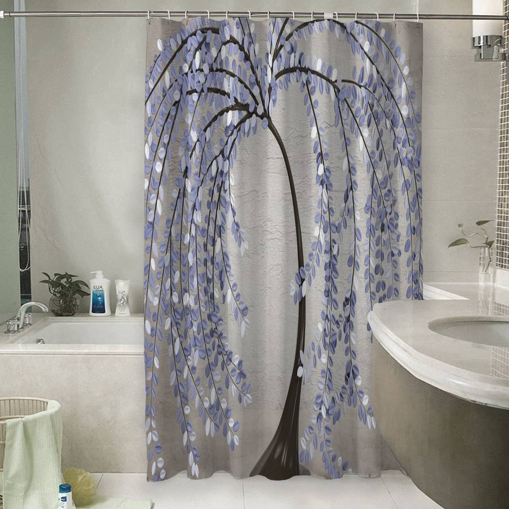 3D занавеска в ванную комнату «Лавандовые лепестки» вид 6