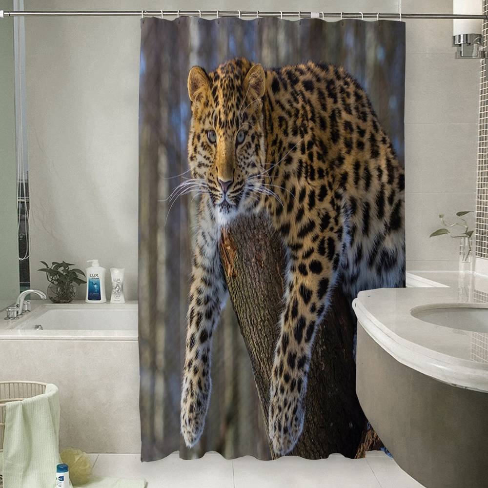 Занавеска для ванной «Амурский леопард» вид 6