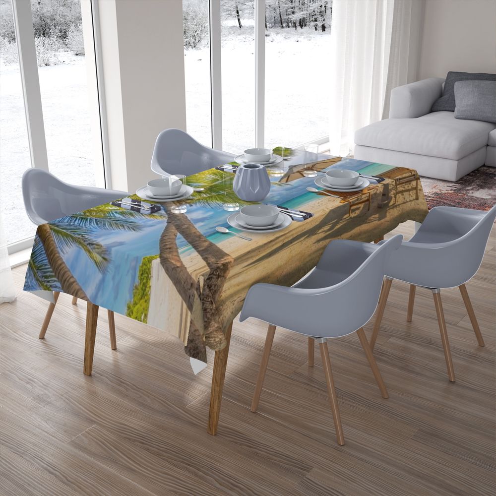 Полотняная скатерть на кухонный стол «Тропический зной» вид 7