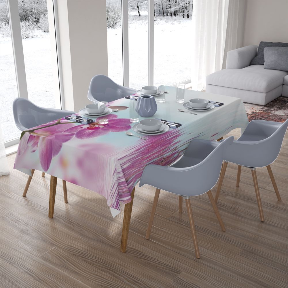 Полотняная 3D скатерть на кухонный стол «Нежность над водой» вид 7