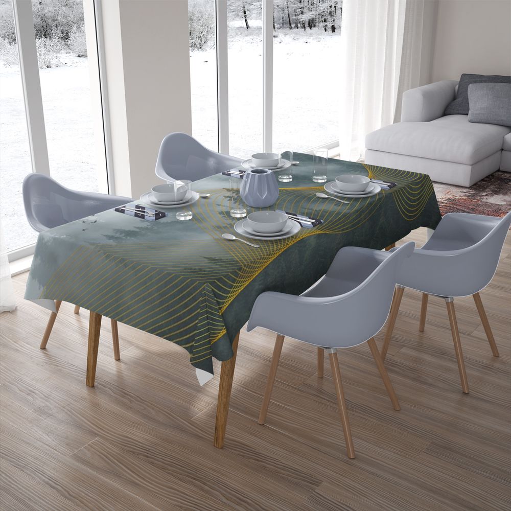 Текстильная скатерть для стола «Туман над лесом» вид 7