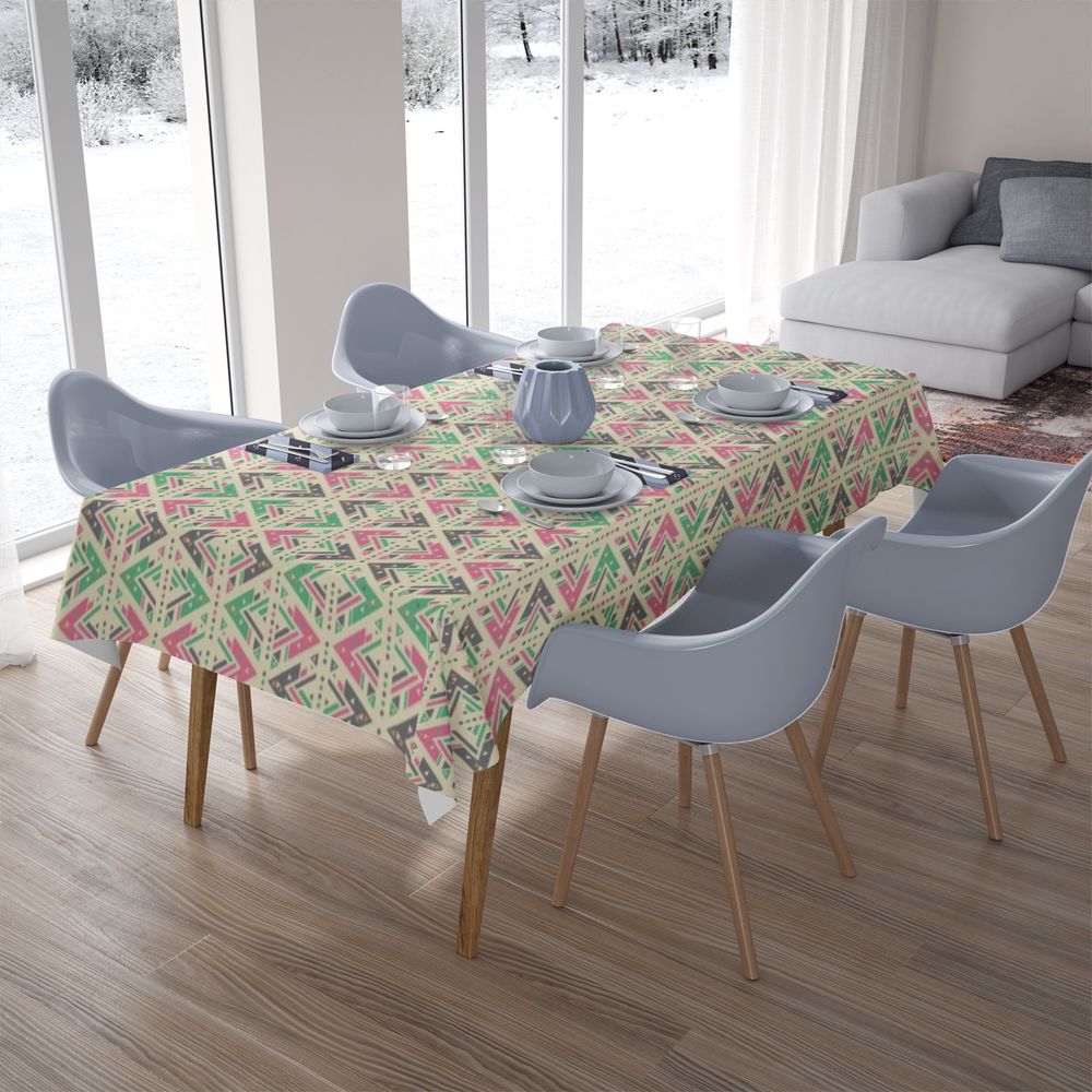 Текстильная скатерть на кухонный стол «Штриховой узор» вид 7