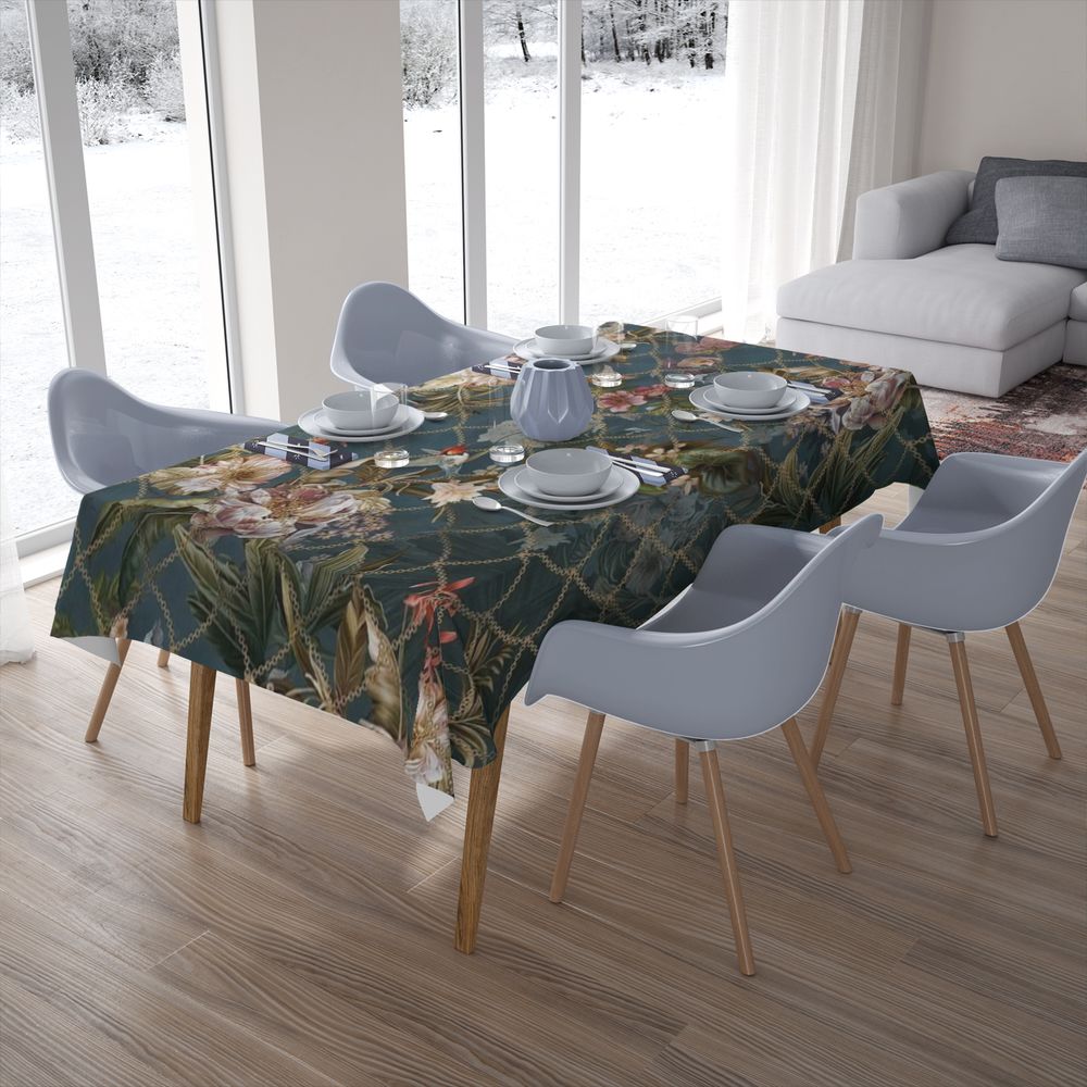 Полотняная 3D скатерть для стола «Роскошная оранжерея» вид 7