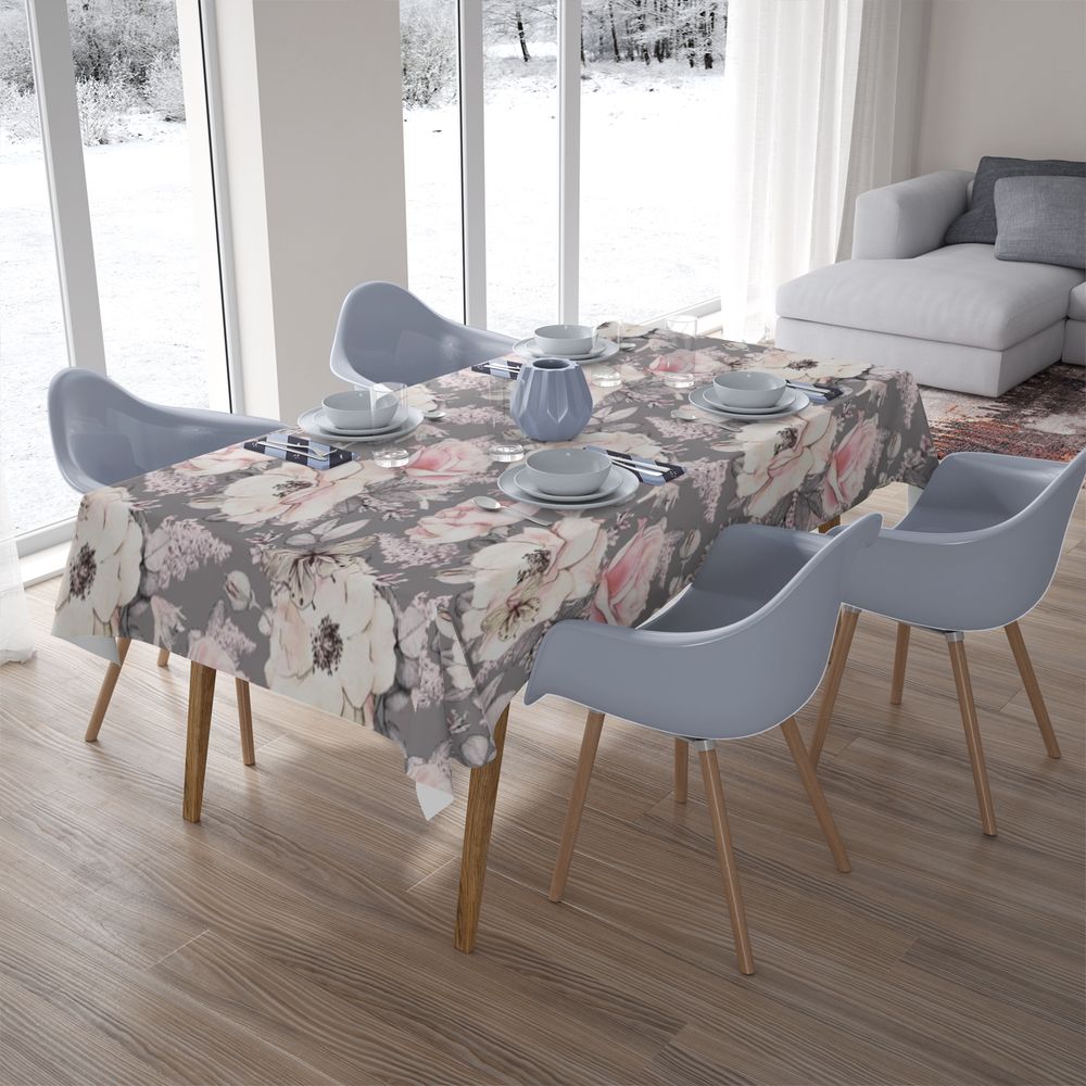 Текстильная 3D скатерть на кухонный стол «Благоухающий этюд в пастельных тонах» вид 7