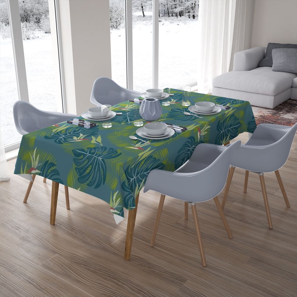 Текстильная скатерть на кухонный стол «Папоротник в благородных тонах» вид 7