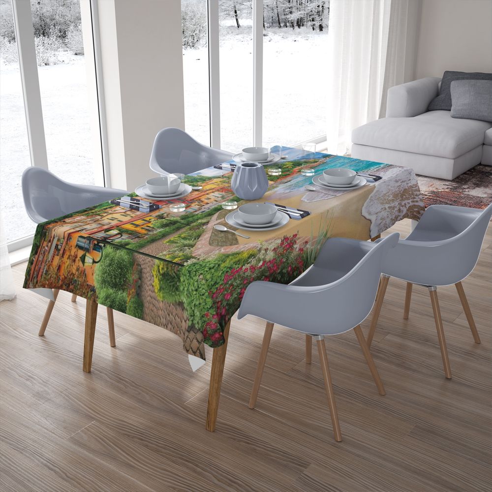 Текстильная 3D скатерть на кухонный стол «Берег Италии» вид 7
