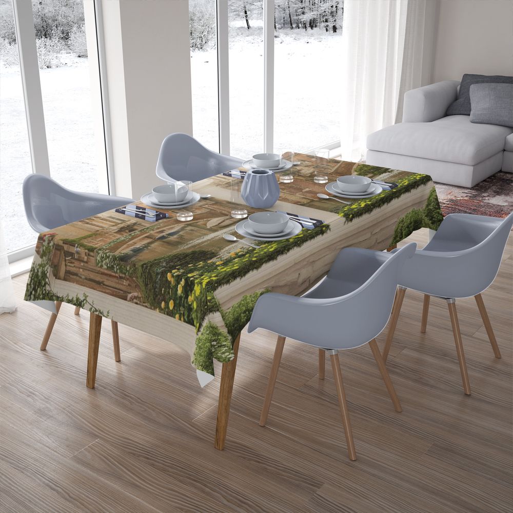 Текстильная скатерть на кухонный стол «Колонны с видом на канал» вид 7