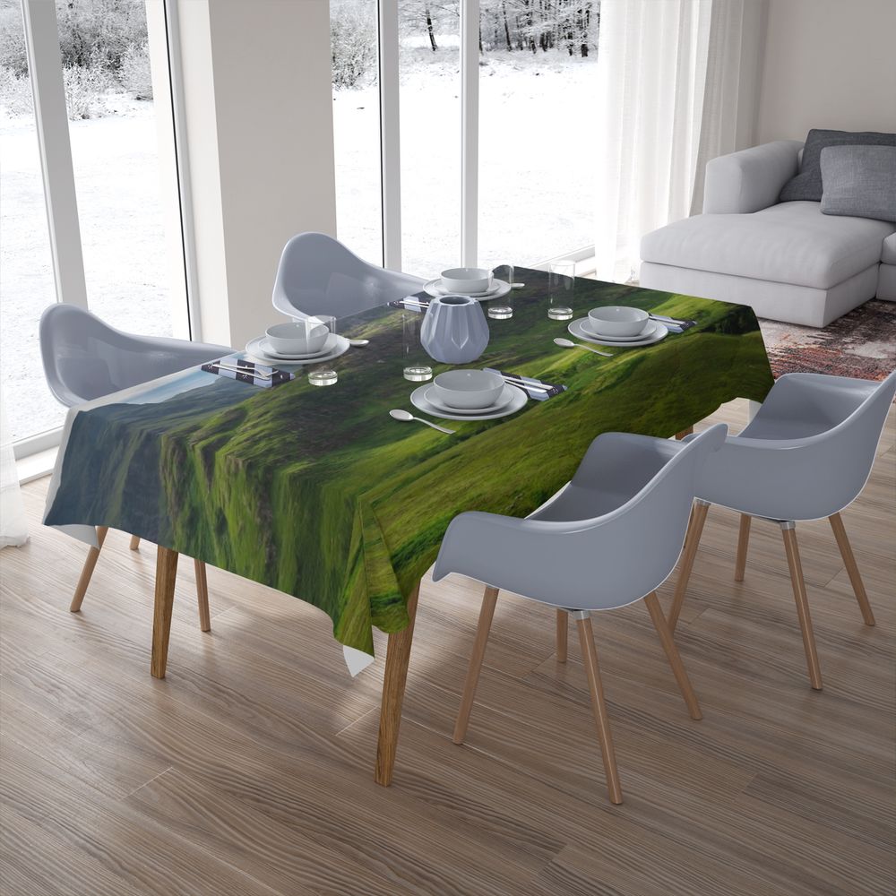 Габардиновая скатерть для стола «Зеленая гора» вид 7