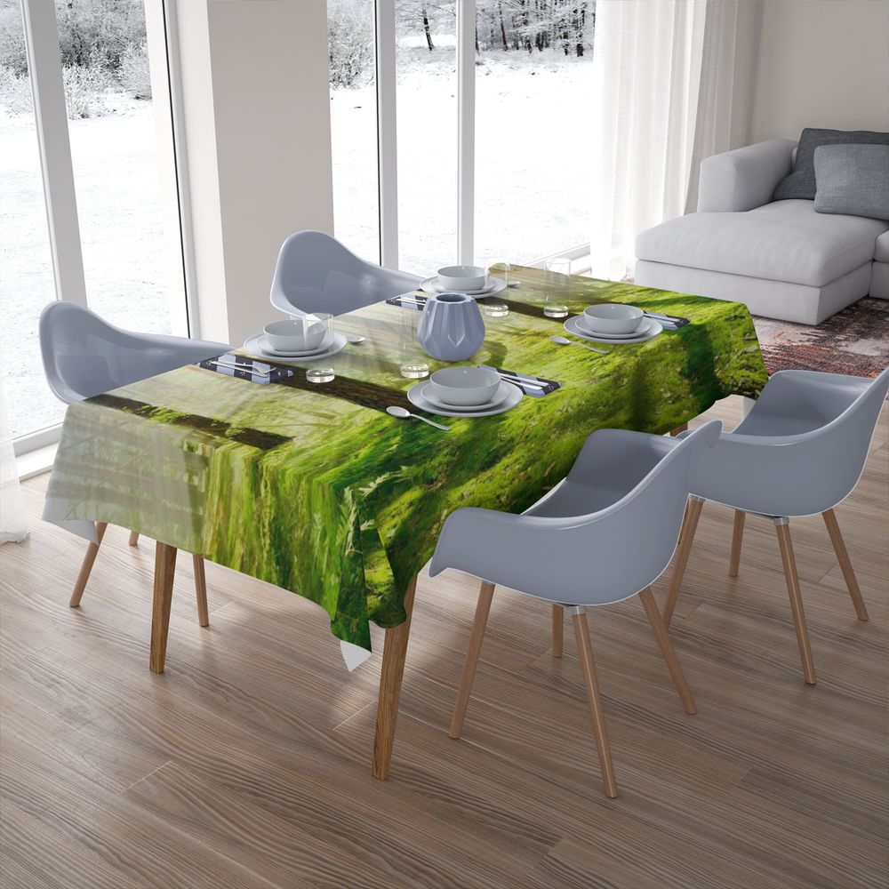 Текстильная 3D скатерть для стола «Солнечный лес» вид 7