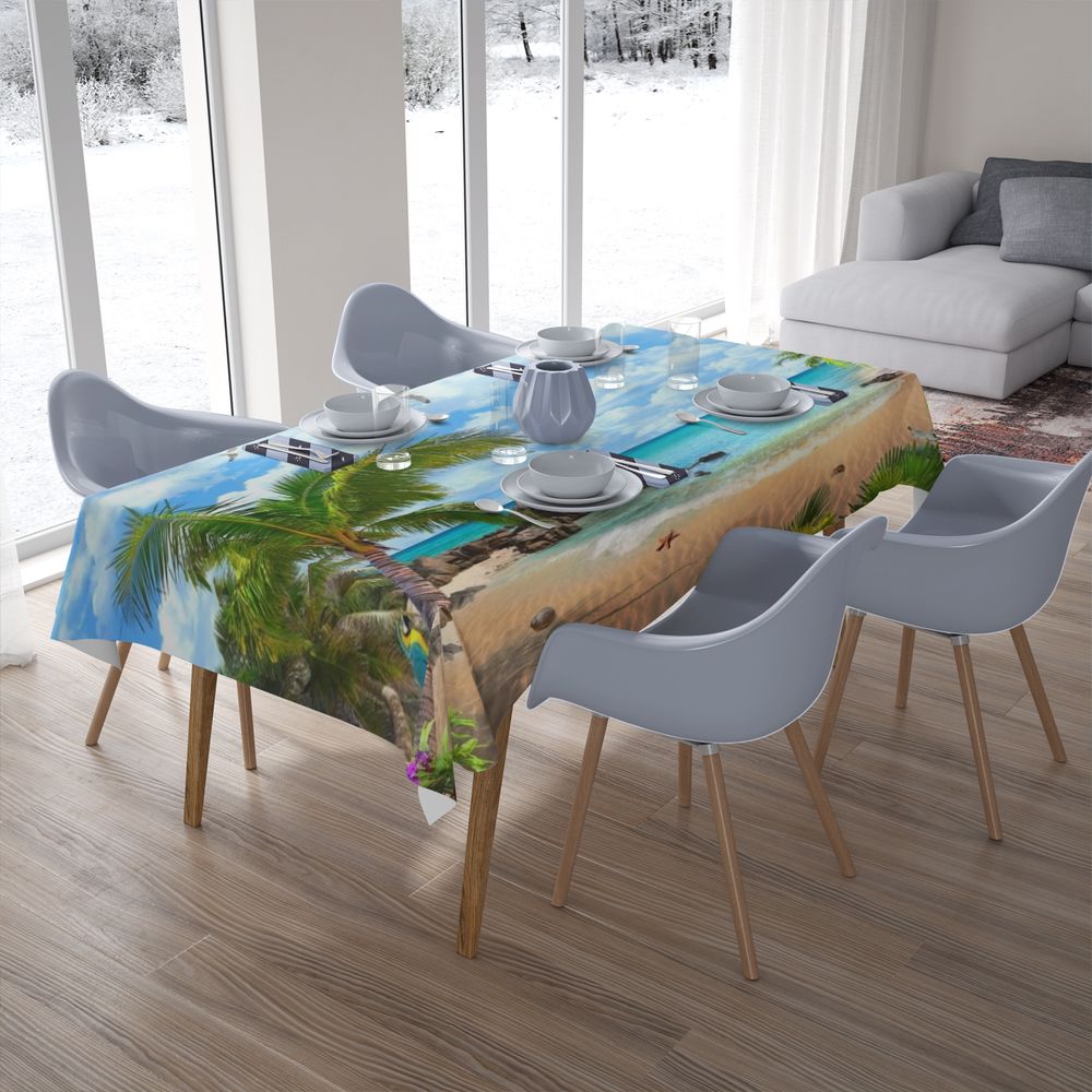 Текстильная 3D скатерть на кухонный стол «Райское место» вид 7