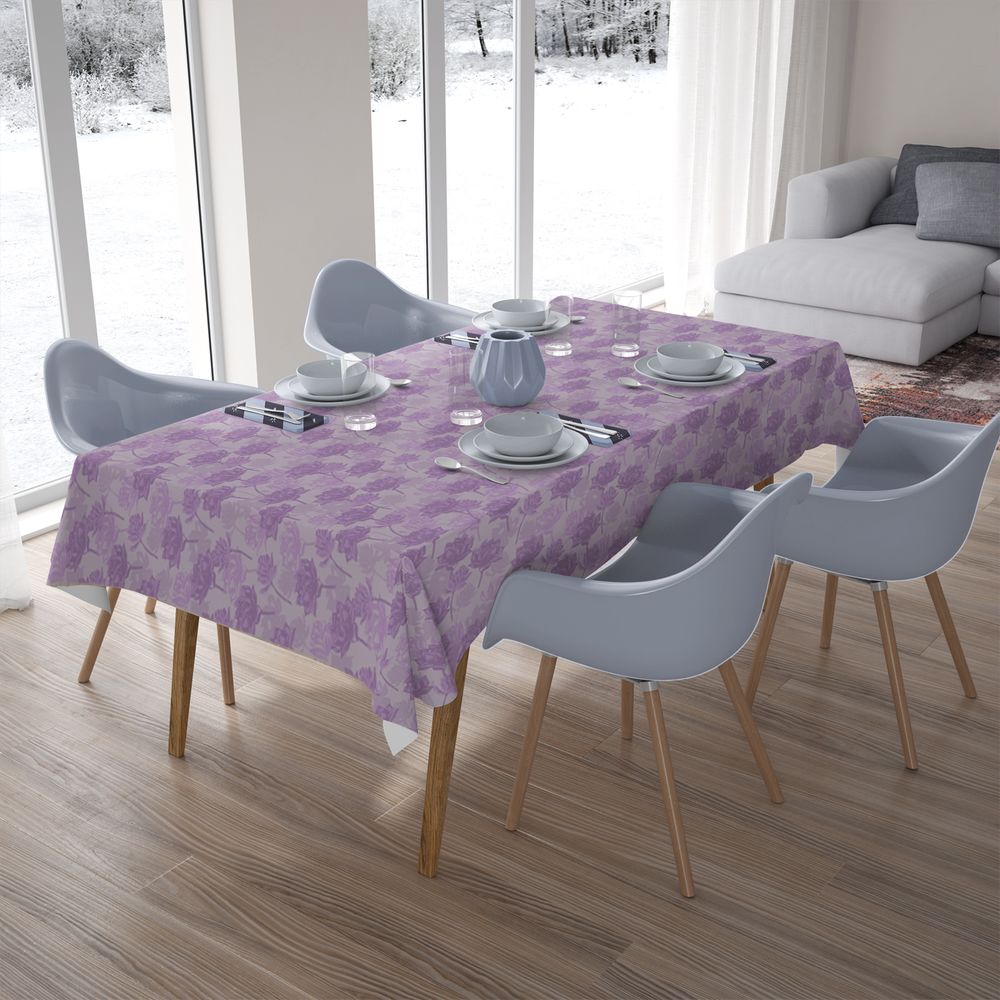 Текстильная скатерть на обеденный стол «Цветочный этюд» вид 7