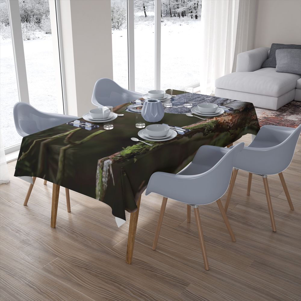 Текстильная 3D скатерть на кухонный стол «Симпатичная сова» вид 7
