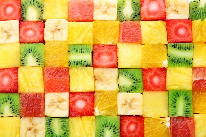 3D Фотообои «Сочные фруктовые кубики» вид 1