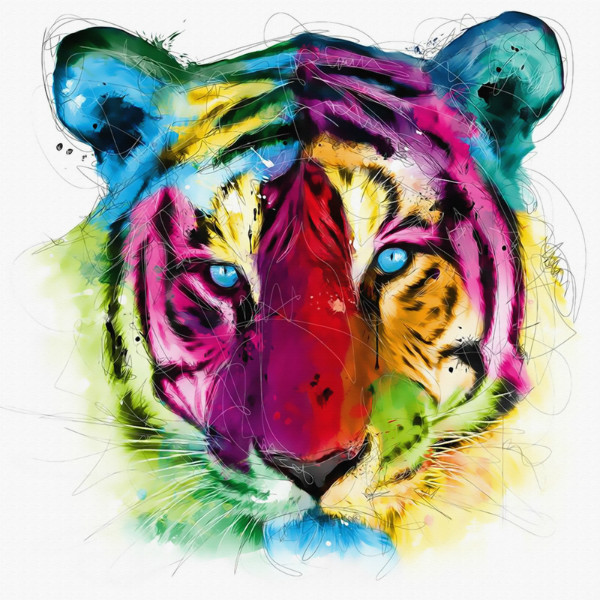 3D Фотообои 3D Фотообои «Красочный тигр»