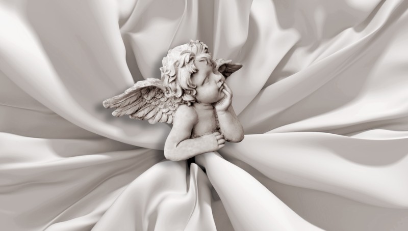 3D Фотообои «Задумчивый ангелочек» вид 1