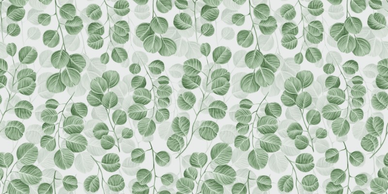 3D Фотообои 3D Фотообои «Зеленые ветви с листьями на светлом фоне»