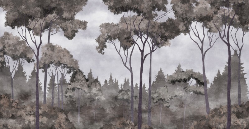 3D Фотообои 3D Фотообои «Смешенный лес в тёмных тонах»