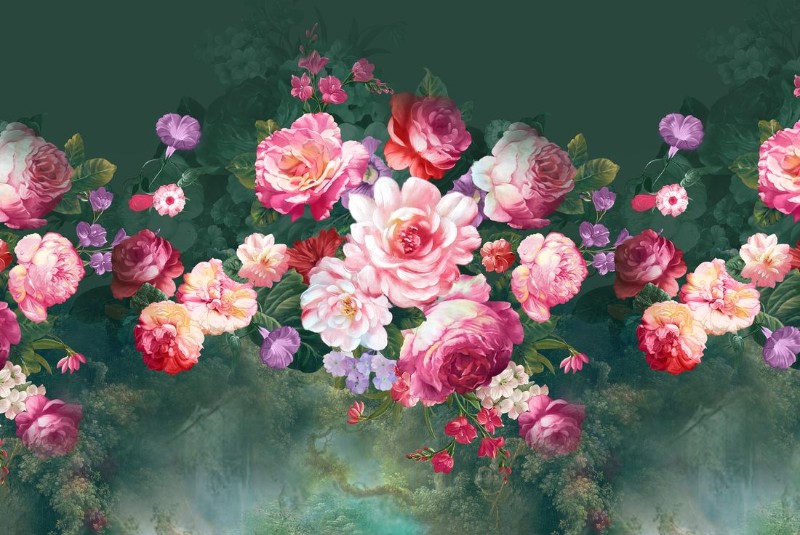 3D Фотообои 3D Фотообои «Розы в стиле барокко»