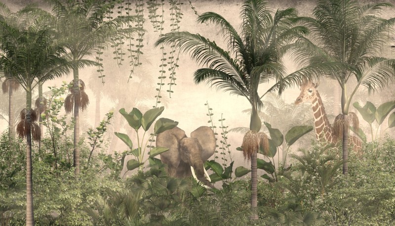 3D Фотообои 3D Фотообои «Животные в густой листве»