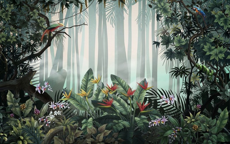 3D Фотообои 3D Фотообои «В глубине тропического леса»