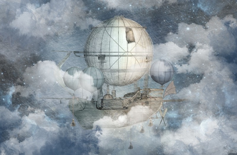 3D Фотообои Фотообои «Облачный корабль»