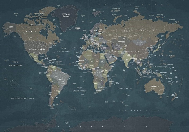 3D Фотообои 3D Фотообои «Джинсовая карта мира»