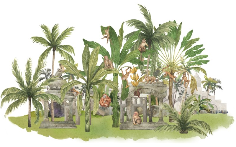 3D Фотообои 3D Фотообои «Город обезьян в тропиках»