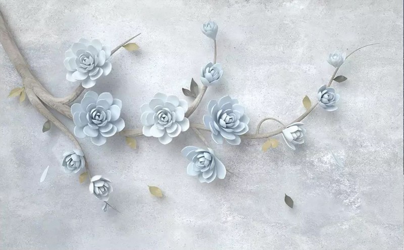 3D Фотообои 3D Фотообои  "Каменные розы на ветке" 