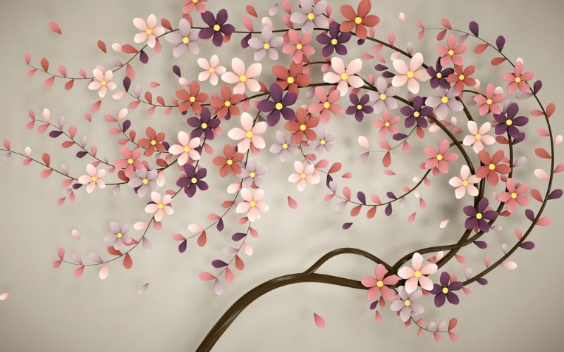 3D Фотообои 3D Фотообои  «Персиковое дерево»