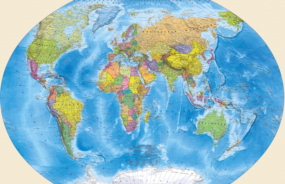 3D Фотообои «Мир политическая карта» вид 1