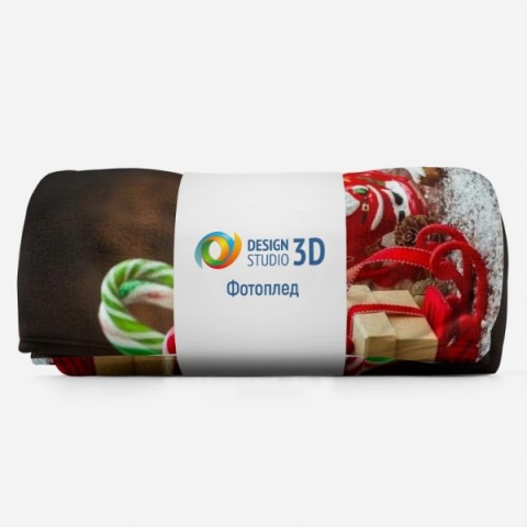 Новогодний 3D плед «Снеговик с подарками» вид 6