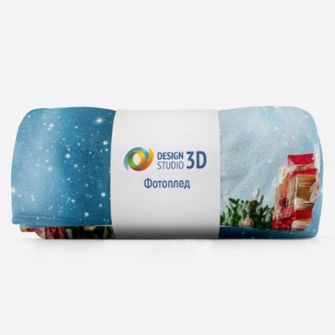 Новогодний 3D плед «Снеговик» вид 6