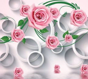 Шторы для ванной «Плеяда роз над водой»